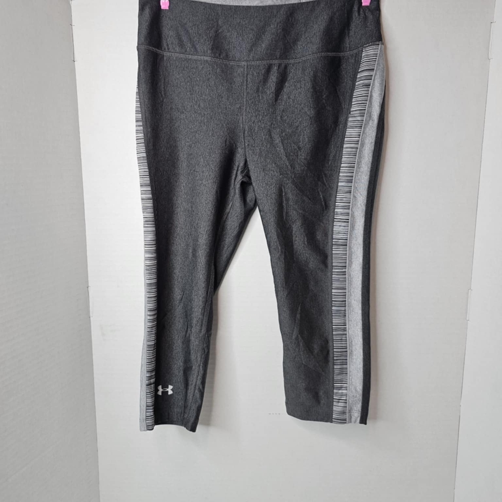 Under Armour Gray Athletic Capris with Side Stripe